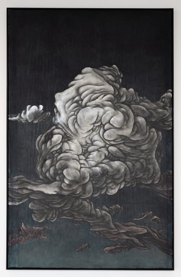 杨诘苍，《天上一日，地下千年》，墨，矿物质颜料，绢，亚麻布，2006-2021 Yang Jiechang, One Day in Heaven, Thousand Years on Earth, ink and mineral colors on silk, mounted on canvas, 2006-2021