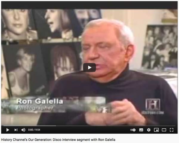 Ron Galella | History Channel's Our Generation: Disco interview segment with Ron Galella