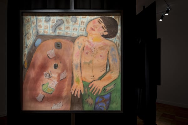 Installation view of the exhibition En Su Rodilla Un Polvo Cobrizo by Ulises Mazzucca at Isabel Croxatto Galería. Santiago, May 2019. Credit: Sebastián González, courtesy of Isabel Croxatto Galería.