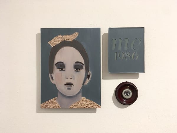 Installation view of the group show Festín de Arte #22 at Isabel Croxatto Galería, in Santiago, Chile. July 2019.