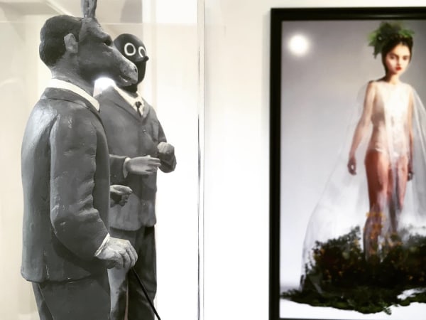 Installation view of the group show Festín de Arte #22 at Isabel Croxatto Galería, in Santiago, Chile. July 2019.