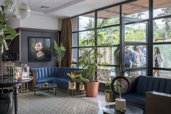 Installation view of the group show Festín de Arte #20, presented by Isabel Croxatto Galería at Hotel Bidasoa in Santiago, Chile. November 2018. Photo: Sebastián González.