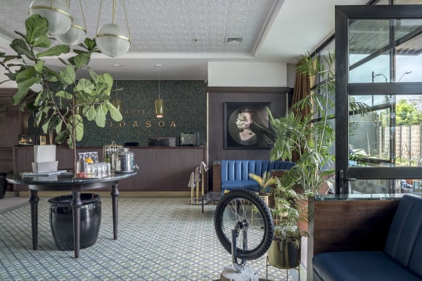 Installation view of the group show Festín de Arte #20, presented by Isabel Croxatto Galería at Hotel Bidasoa in Santiago, Chile. November 2018. Photo: Sebastián González.