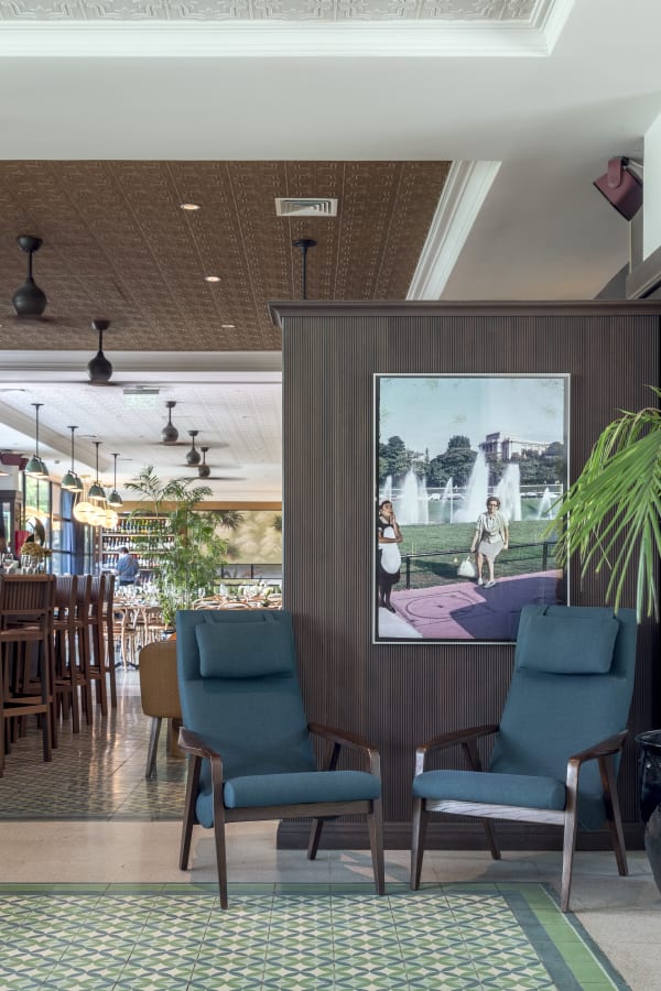 Installation view of the group show Festín de Arte #20, presented by Isabel Croxatto Galería at Hotel Bidasoa in Santiago, Chile. November 2018. Photo: Sebastián González.