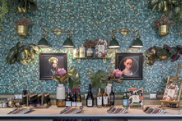 Installation view of the group show Festín de Arte #20, presented by Isabel Croxatto Galería at Hotel Bidasoa in Santiago, Chile. November 2018. Photo: Sebastián González.