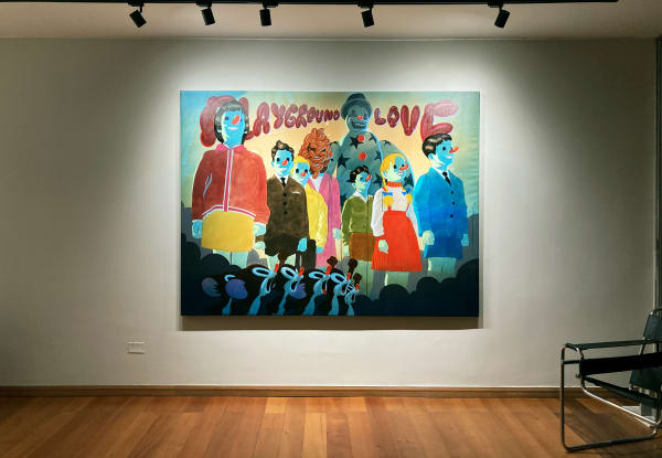 Installation view of the exhibition The Yellow Brick Road by Víctor Castillo, presented by Isabel Croxatto in Santiago, Chile, August 2021. Credit: Nicolás de Sarmiento. Courtesy of Isabel Croxatto Galería.