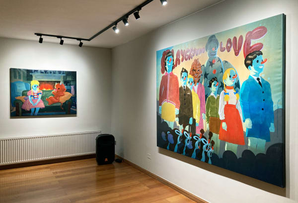 Installation view of the exhibition The Yellow Brick Road by Víctor Castillo, presented by Isabel Croxatto in Santiago, Chile, August 2021. Credit: Nicolás de Sarmiento. Courtesy of Isabel Croxatto Galería.