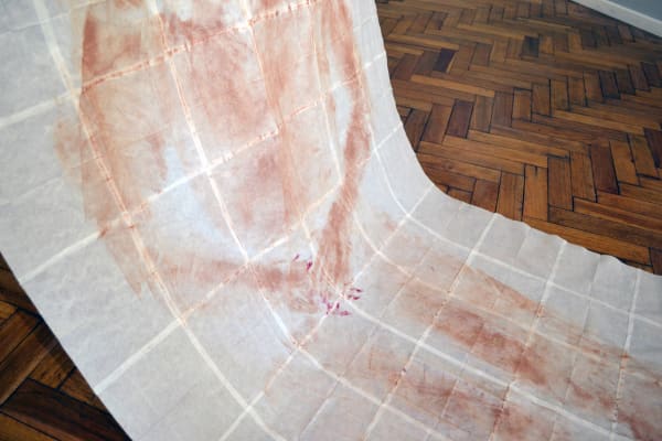 Installation view of Verónica, solo exhibition by Nia De Indias at Centro Cultural Montecarmelo. Santiago, Chile. November 2023.