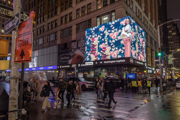 Street view of Josefinismo by Josefina Herrera at ZAZ Corner Times Square in New York, USA. Photo: ZAZ10TS.