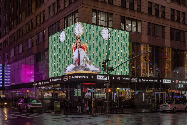 Street view of Josefinismo by Josefina Herrera at ZAZ Corner Times Square in New York, USA. Photo: ZAZ10TS.