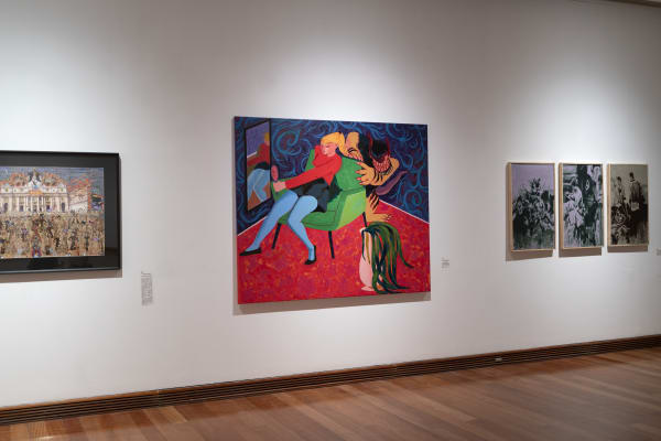 Installation view of the exhibition XV MAVI UC Young Art Prize at the Museum of Visual Arts in Santiago.