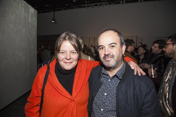 Andrea Jösch, curator of the Enfermedades Preciosas project, and graphic designer Patricio Vallejos. Photo: Cristián Aninat.