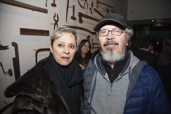 Coca González, director of the Museum of Modern Art of Chiloé, and artist Carlos Gallardo. Photo: Cristián Aninat.