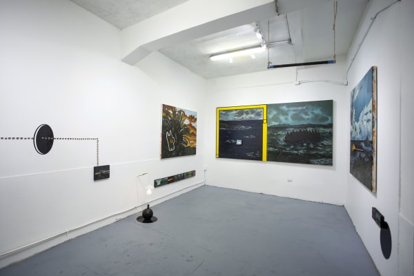 Installation view of the exhibition La Tierra Prometida by Coco González Lohse at Sala Leve. Santiago, Chile, September 2021.