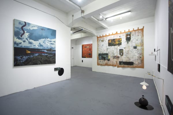 Installation view of the exhibition La Tierra Prometida by Coco González Lohse at Sala Leve. Santiago, Chile, September 2021.