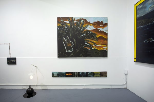 Installation view of the exhibition La Tierra Prometida by Coco González Lohse at Sala Leve. Santiago, Chile, September 2021.