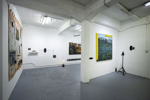 Installation view of the exhibition La Tierra Prometida by Coco González Lohse at Sala Leve. Santiago, Chile, September 2021.