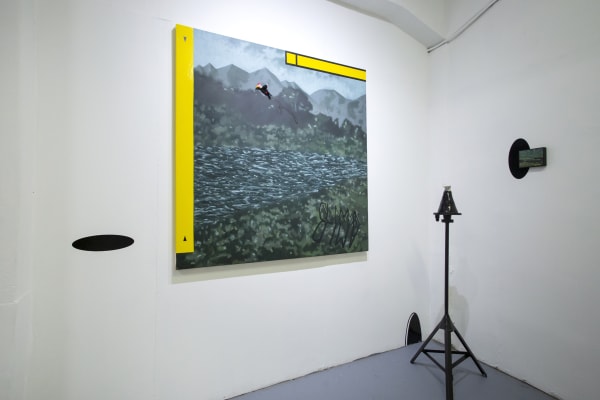 Installation view of the exhibition La Tierra Prometida by Coco González Lohse at Sala Leve. Santiago, Chile, September 2021.