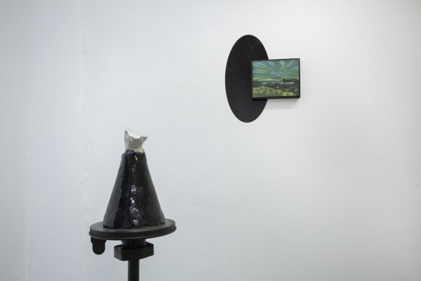 Installation view of the exhibition La Tierra Prometida by Coco González Lohse at Sala Leve. Santiago, Chile, September 2021.