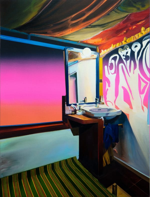 Jaime Velazquez Dar el Pirata, 2023 Oil on wood 120 x 90