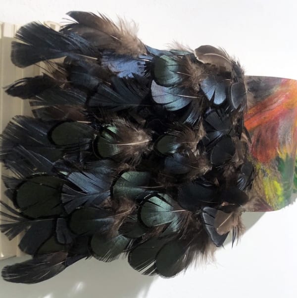 Aixa Portero Feather book, 1, 2018 Mixed media 15 x 46cms