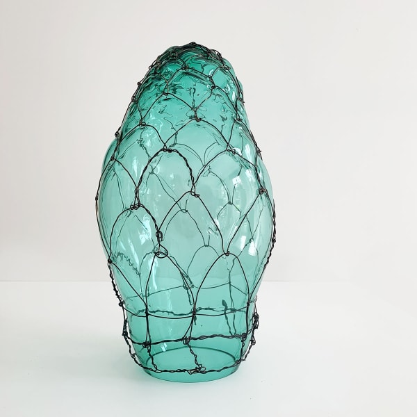 Gala Fernandez Organic Geometry collection / 15, 2018 Mouthblown Murano glass and wire 30 x 16 x 16 Series: Organic geometry