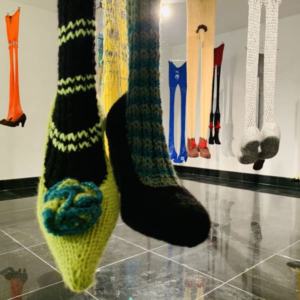Nanon Morsink Long-Stockings, 2014 Mixed media, wool and shoes Aproximatelly: 150 x 30 x 10