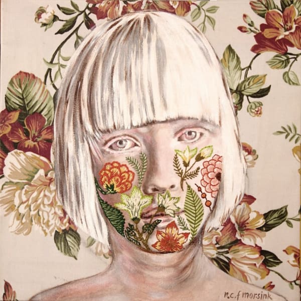 Nanon Morsink Silenced 2, 2019 Mixed media, fabric, acrylic and thread. 40 x 40 cms Series: Women