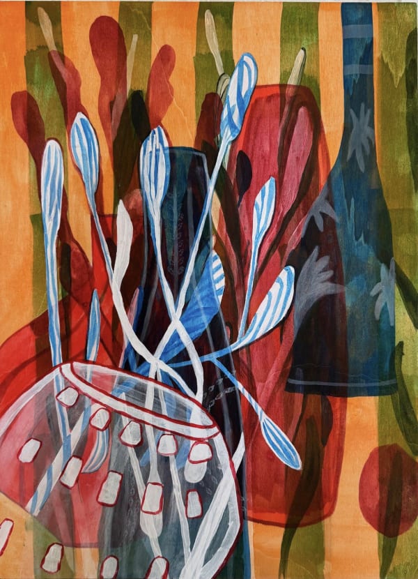 Bodegón con flores blancas