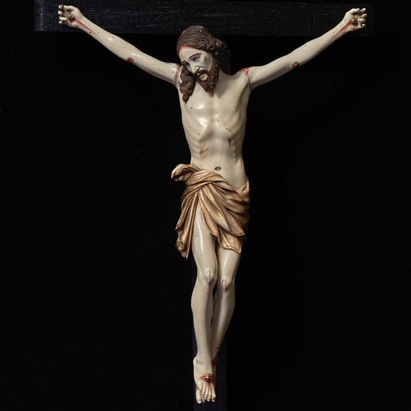 A Carved Ivory Figure of the Crucified Christ, 17th century