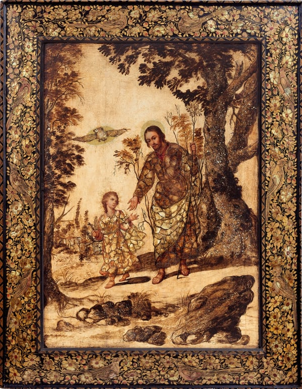 Miguel González and Juan González Saint Joseph and the Child, 17th-18th century Enconchado, oil and mother of-pearl, inlay on panel. 86 x 60 cm