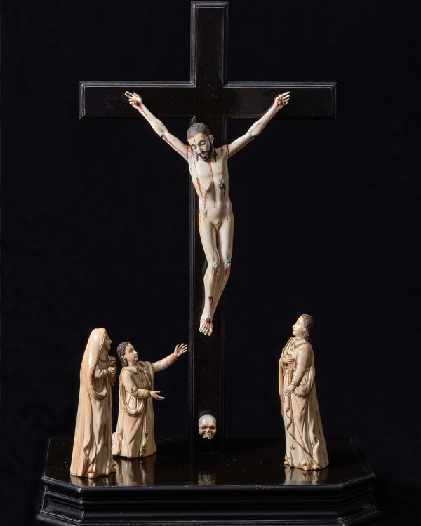 Calvary with Jesus Christ, Mater Dolorosa, Saint John and Mary Magdalene, 17th century