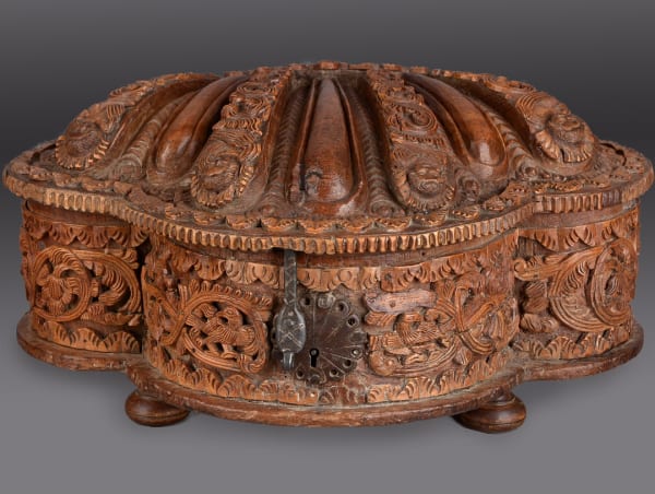 Herb Box (Hierbera), circa 1770 Bolivia, possibly Moxos of Chiquitos Cast and chased wood and iron 17.5 x 23 x 21.5 cm
