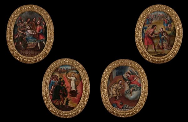 Four Episodes of The Story of Saint Agnes of Rome, First half of the 18th century Unidentified artist Cuzco (Peru), first half of the 18th century Oil on canvas 42.2 x 31.4 cm each