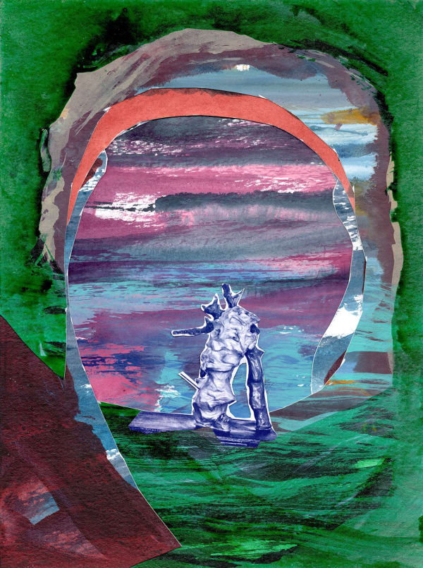 Jan De Cock Collage RAFT OF THE EVENING LAND SAINT SEBASTIAN ON THE RAFT OF THE EVENING LAND