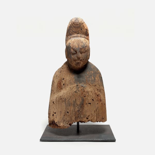 Holzskulpturen, #001209 Shinzô, shintoistische Gottheit (Kultstatue), Schnitzerei im Jôgan-Stil, Nara-/Heian-Zeit (645-1184)