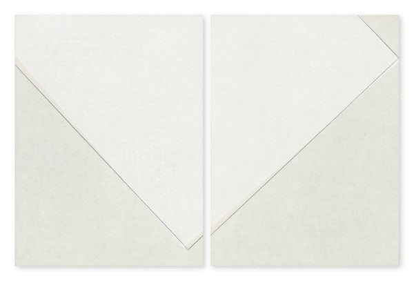 Koichi Nasu #012126 und #012125 10.3.99 (A) + 10.3.99 (B), 1999 Aquarell und Wachskreide auf Papier auf Aluminiumplatte 2-teilig (je 40 x 30 cm)