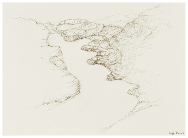 Raffi Kaiser #022916 Landschaft, 2022/23 Tusche auf Papier 22,2 x 30,9 cm