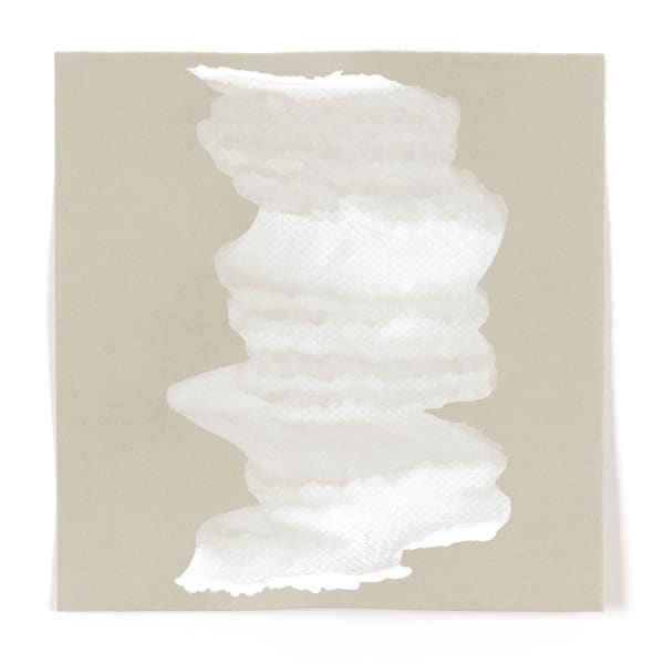 Hiroko Nakajima #021895 Wassertanz 4, 2017 White Gouache on handmade paper 18,5 x 18 cm