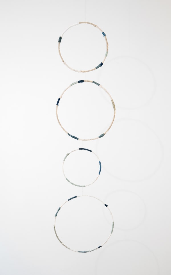 Yuko Sakurai #022857 Air sculpture (Kuki no chokoku), 2023 Indigo on textile, bamboo H 110 cm