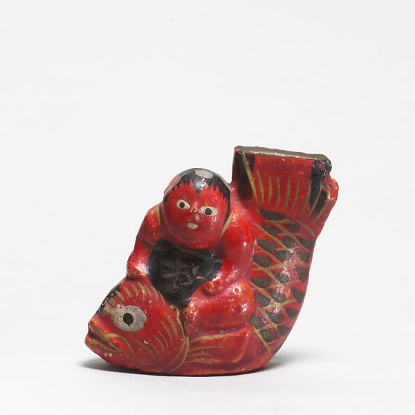 Ningyô , #002255 Neri-ningyô - doll made of wood dust mash, Kintoki/Kintarô, 19th century