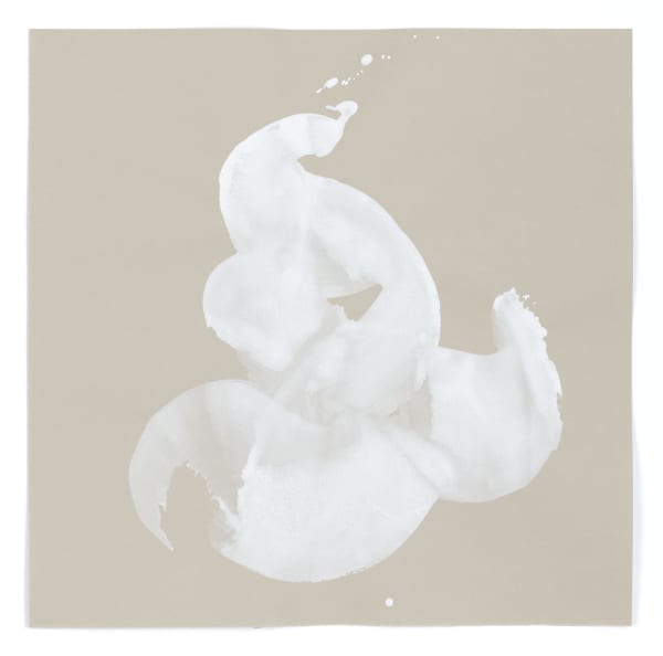 Hiroko Nakajima #021900 Wassertanz D, 2017 White Gouache on handmade paper 37 x 37 cm