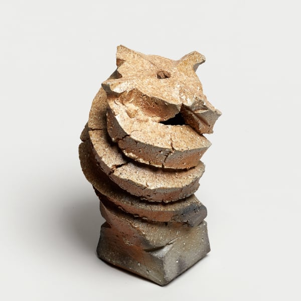 Shozo Michikawa #021840 Sculptural Form, 2018 Stoneware, natural ash (anagama fired) 25,5 x 14,5 cm