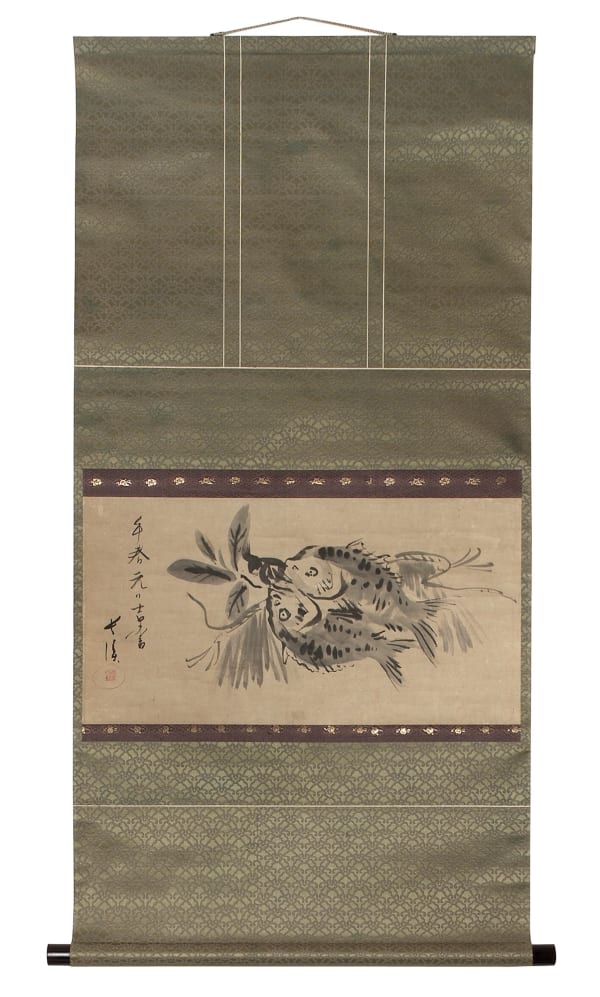 Malerei, #006145 CHÔKEI, zwei Tai-Fische, Edo (1600-1868)