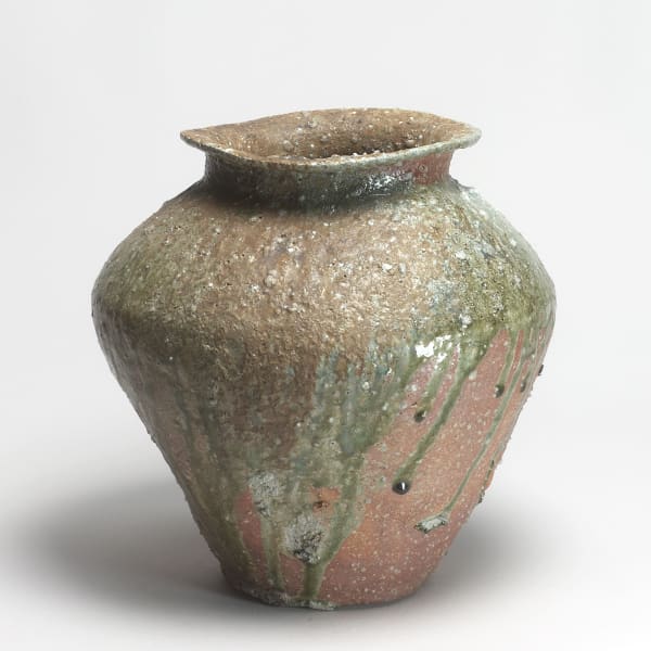 Shiro Tsujimura, #008836 Storage jar (tsubo), hirokuchi-type, shigaraki, around 1999