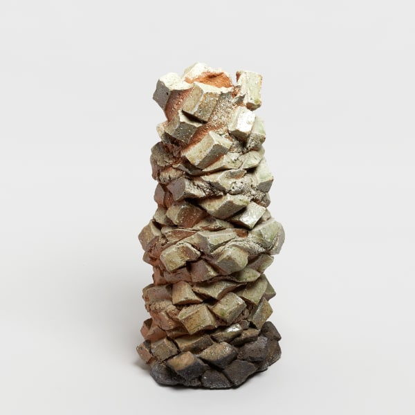Shozo Michikawa #021838 Sculptural Form, 2015 Stoneware, natural ash (anagama fired), published in the book: Shozo Michikawa, Ceramic Art, 2017, page 62 45 x 23,2 cm