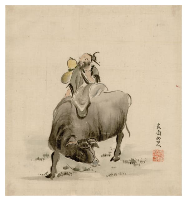 Malerei, #006672 Lao-tzu auf dem Ochsen, 19. Jahrhundert