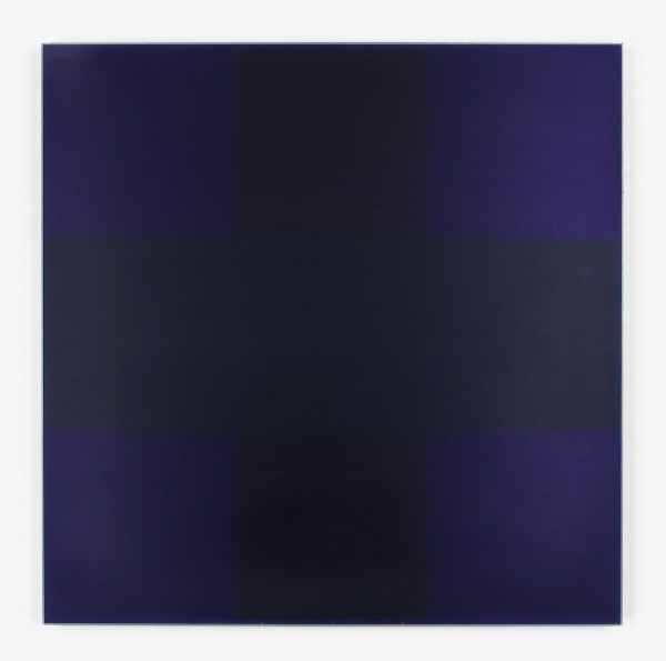 Katsuhito Nishikawa #021474 UB2 for AdR (Ultimate Blue for Ad Reinhardt), 2005-2006 Acrylic glass and silver wire 59,7 x 59,7 x 3,4 cm