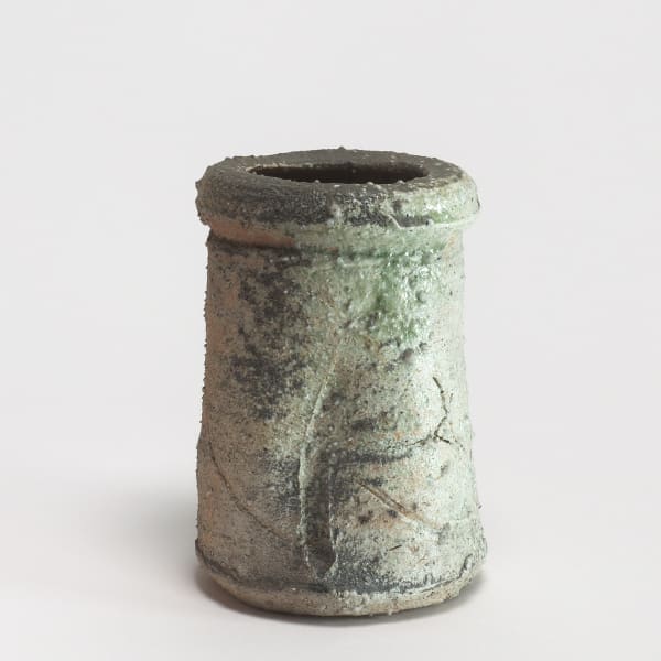Shiro Tsujimura, #000707 vase (hanaire), Shigaraki style, ca 1985