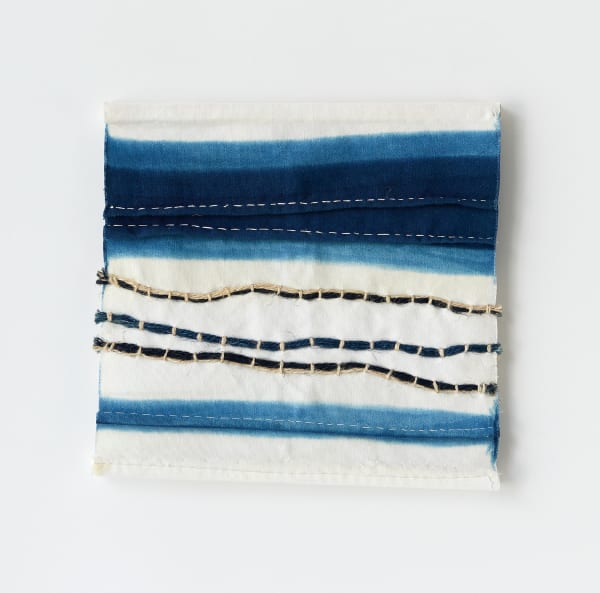 Yuko Sakurai #022711 Sea of earth #3, 2021 Indigo on textile 23.5 x 25 x 1.5 cm